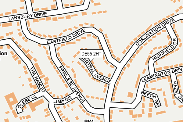 DE55 2HT map - OS OpenMap – Local (Ordnance Survey)