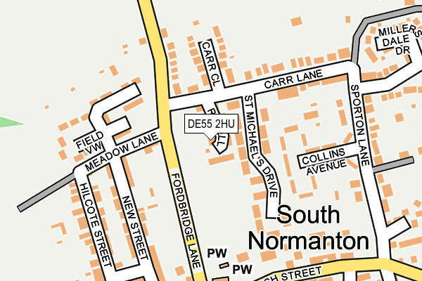 DE55 2HU map - OS OpenMap – Local (Ordnance Survey)