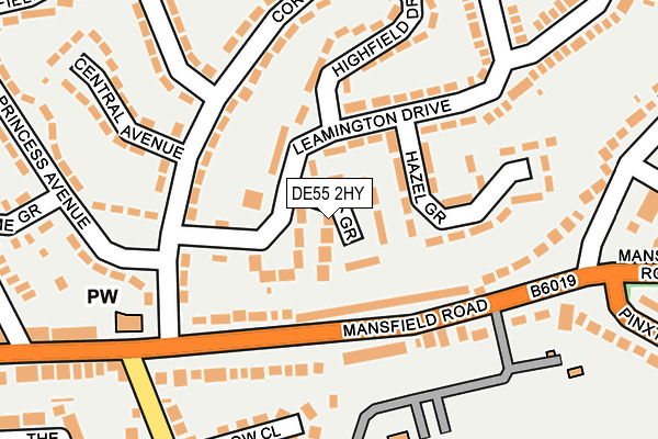 DE55 2HY map - OS OpenMap – Local (Ordnance Survey)