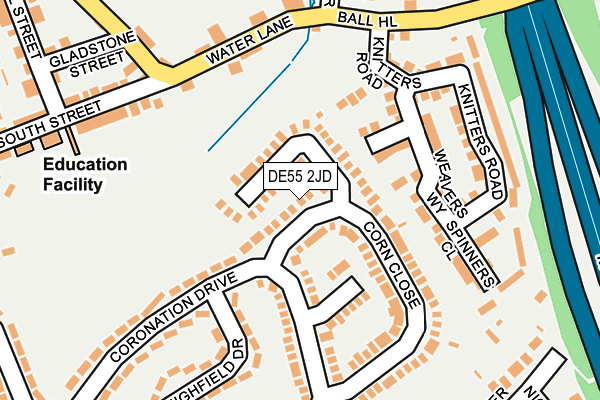 DE55 2JD map - OS OpenMap – Local (Ordnance Survey)