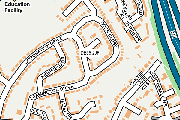 DE55 2JF map - OS OpenMap – Local (Ordnance Survey)