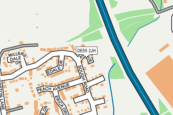 DE55 2JH map - OS OpenMap – Local (Ordnance Survey)