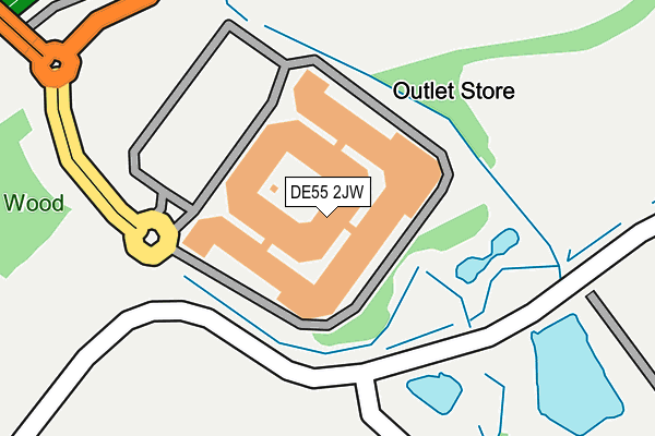 DE55 2JW map - OS OpenMap – Local (Ordnance Survey)