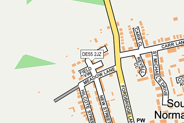 DE55 2JZ map - OS OpenMap – Local (Ordnance Survey)