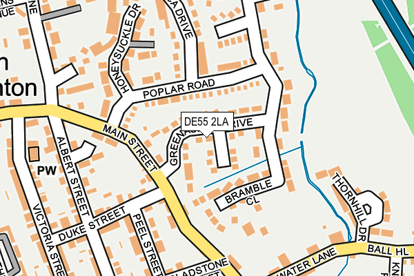 DE55 2LA map - OS OpenMap – Local (Ordnance Survey)