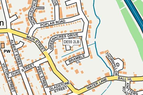 DE55 2LB map - OS OpenMap – Local (Ordnance Survey)