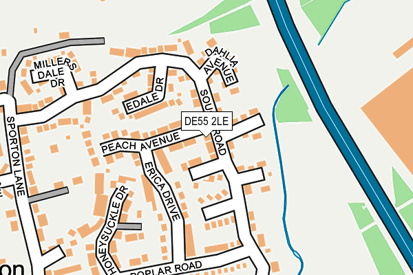 DE55 2LE map - OS OpenMap – Local (Ordnance Survey)
