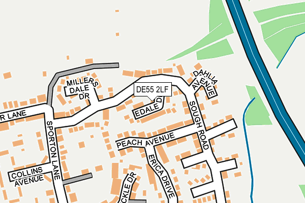 DE55 2LF map - OS OpenMap – Local (Ordnance Survey)