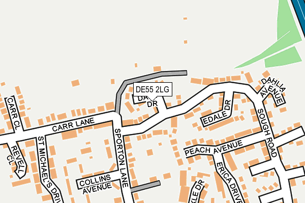 DE55 2LG map - OS OpenMap – Local (Ordnance Survey)
