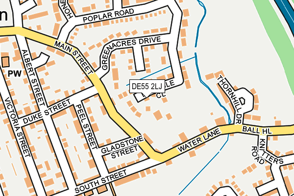 DE55 2LJ map - OS OpenMap – Local (Ordnance Survey)
