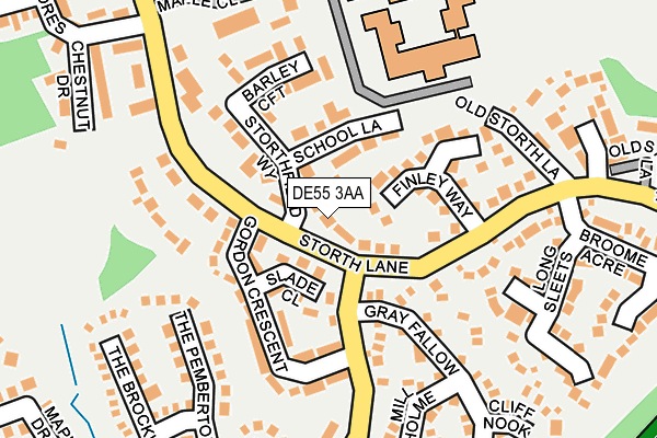 DE55 3AA map - OS OpenMap – Local (Ordnance Survey)