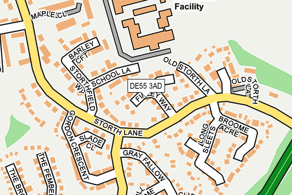 DE55 3AD map - OS OpenMap – Local (Ordnance Survey)