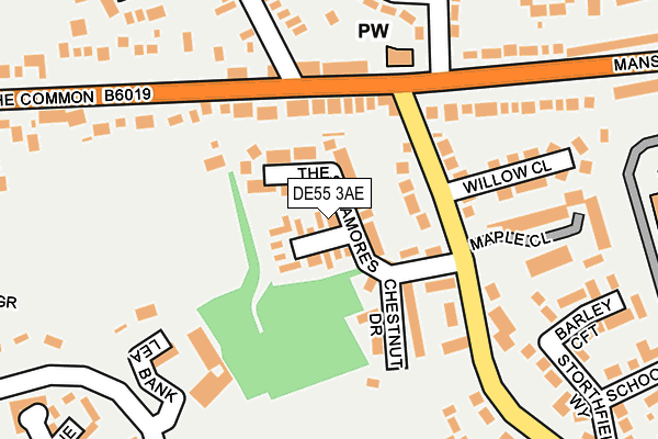 DE55 3AE map - OS OpenMap – Local (Ordnance Survey)