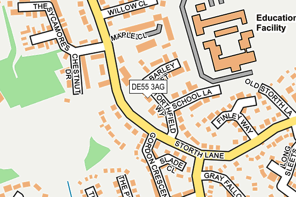 DE55 3AG map - OS OpenMap – Local (Ordnance Survey)