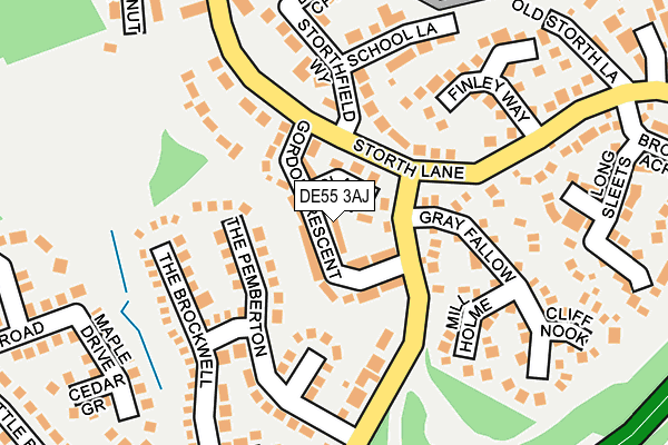 DE55 3AJ map - OS OpenMap – Local (Ordnance Survey)