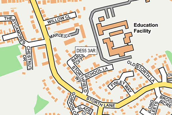 DE55 3AR map - OS OpenMap – Local (Ordnance Survey)