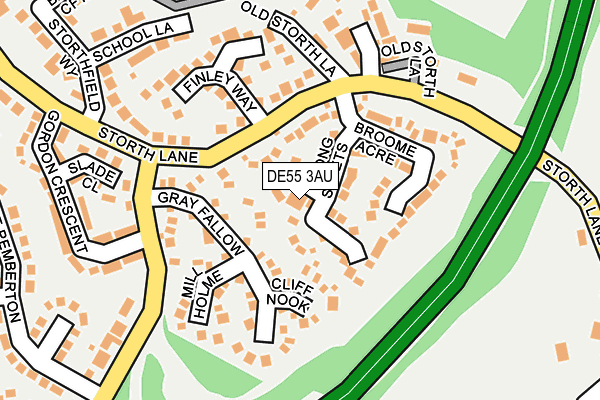 DE55 3AU map - OS OpenMap – Local (Ordnance Survey)
