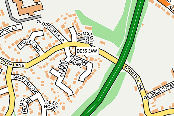 DE55 3AW map - OS OpenMap – Local (Ordnance Survey)
