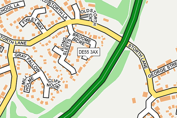 DE55 3AX map - OS OpenMap – Local (Ordnance Survey)