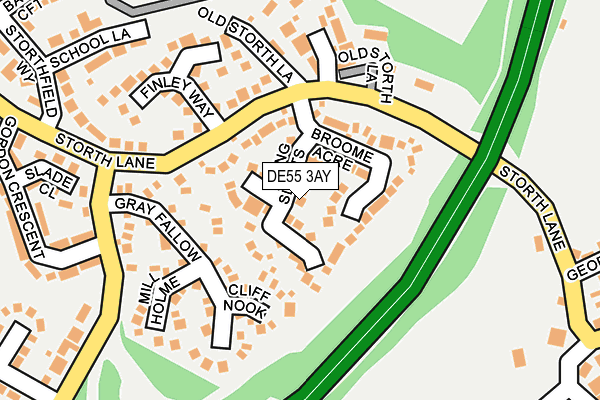DE55 3AY map - OS OpenMap – Local (Ordnance Survey)