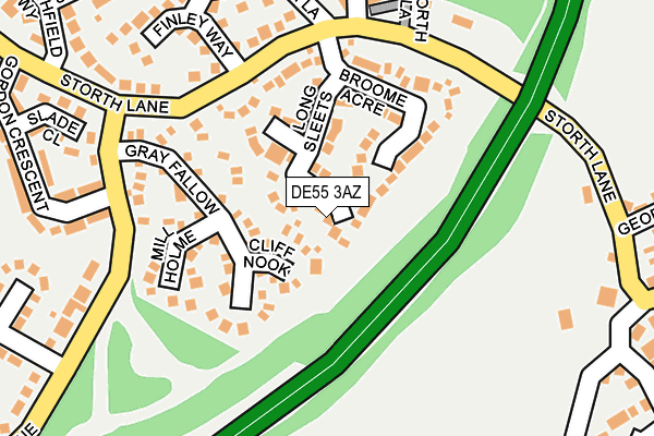 DE55 3AZ map - OS OpenMap – Local (Ordnance Survey)