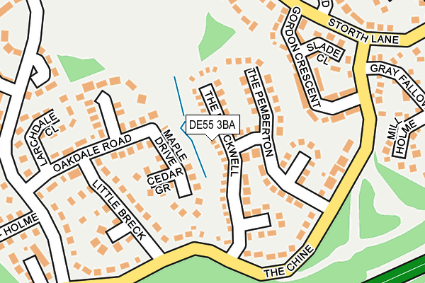 DE55 3BA map - OS OpenMap – Local (Ordnance Survey)