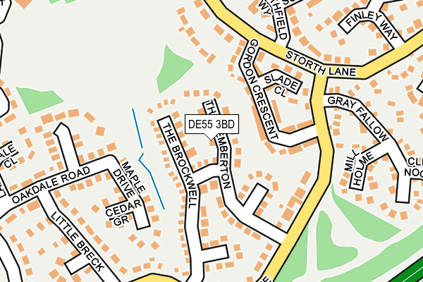 DE55 3BD map - OS OpenMap – Local (Ordnance Survey)