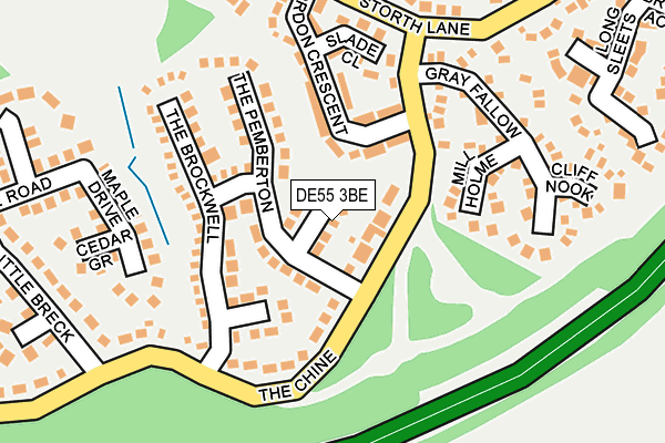 DE55 3BE map - OS OpenMap – Local (Ordnance Survey)