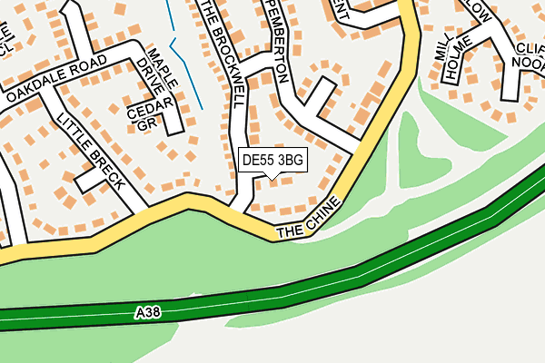 DE55 3BG map - OS OpenMap – Local (Ordnance Survey)