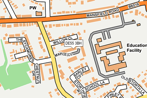 DE55 3BH map - OS OpenMap – Local (Ordnance Survey)
