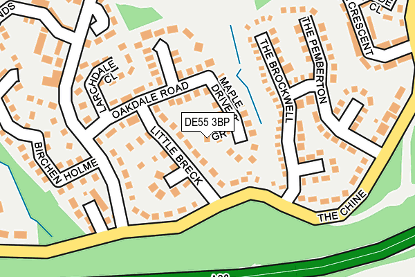 DE55 3BP map - OS OpenMap – Local (Ordnance Survey)