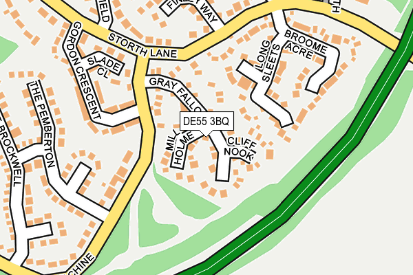 DE55 3BQ map - OS OpenMap – Local (Ordnance Survey)