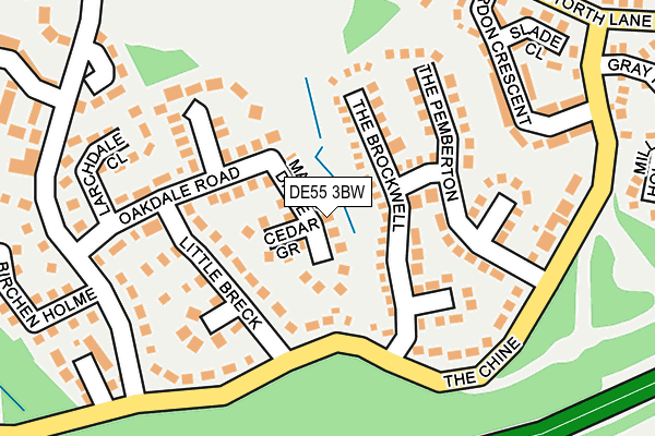 DE55 3BW map - OS OpenMap – Local (Ordnance Survey)