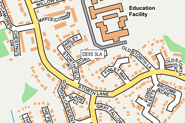 DE55 3LA map - OS OpenMap – Local (Ordnance Survey)