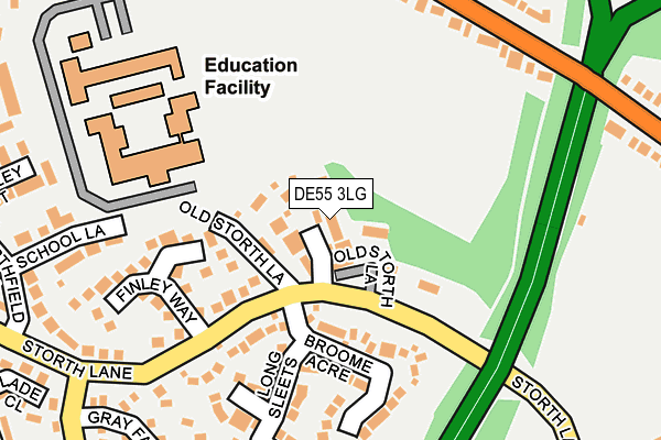 DE55 3LG map - OS OpenMap – Local (Ordnance Survey)