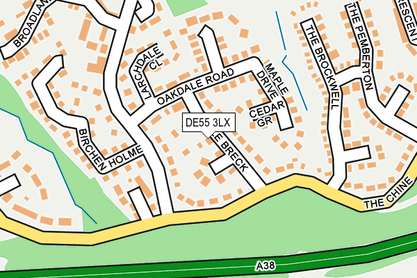 DE55 3LX map - OS OpenMap – Local (Ordnance Survey)