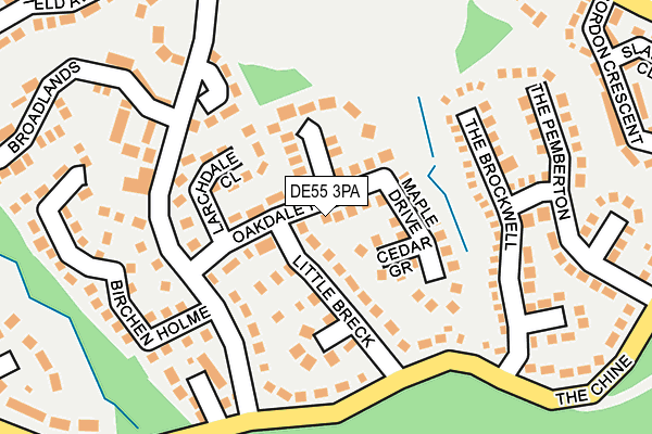 DE55 3PA map - OS OpenMap – Local (Ordnance Survey)