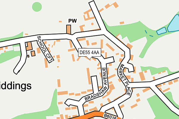 DE55 4AA map - OS OpenMap – Local (Ordnance Survey)