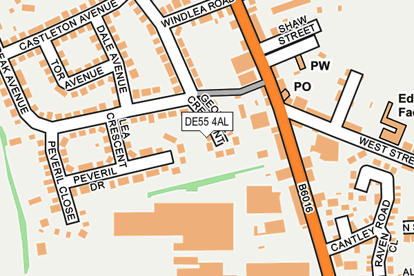 DE55 4AL map - OS OpenMap – Local (Ordnance Survey)
