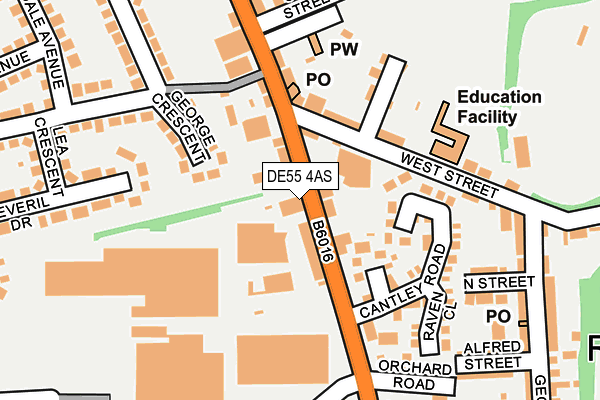 DE55 4AS map - OS OpenMap – Local (Ordnance Survey)