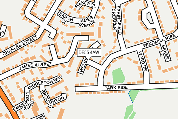 DE55 4AW map - OS OpenMap – Local (Ordnance Survey)