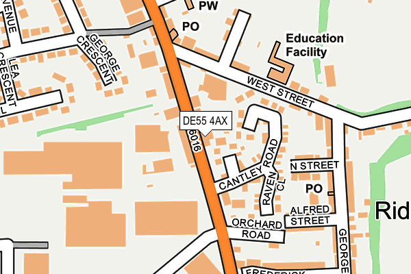 DE55 4AX map - OS OpenMap – Local (Ordnance Survey)