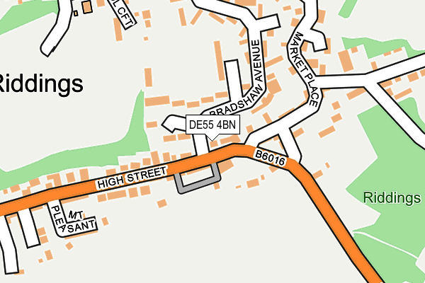 DE55 4BN map - OS OpenMap – Local (Ordnance Survey)