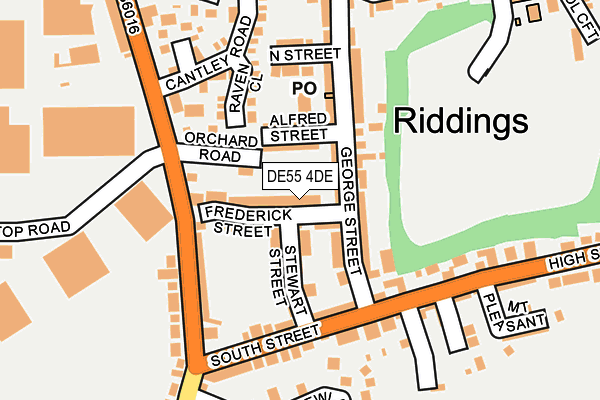 DE55 4DE map - OS OpenMap – Local (Ordnance Survey)