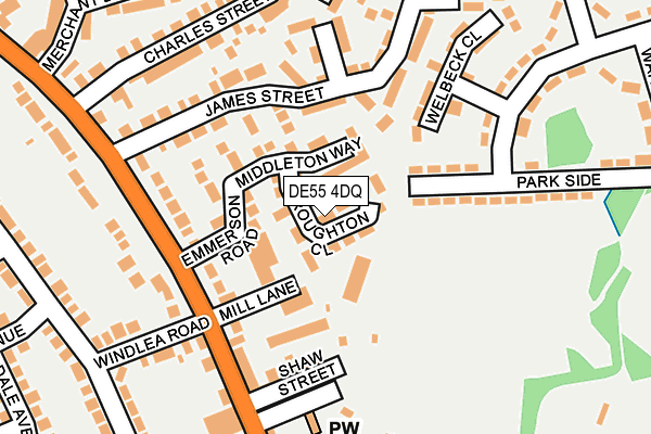 DE55 4DQ map - OS OpenMap – Local (Ordnance Survey)