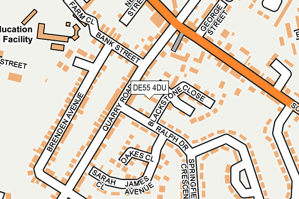 DE55 4DU map - OS OpenMap – Local (Ordnance Survey)