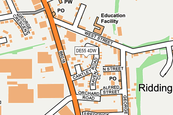 DE55 4DW map - OS OpenMap – Local (Ordnance Survey)