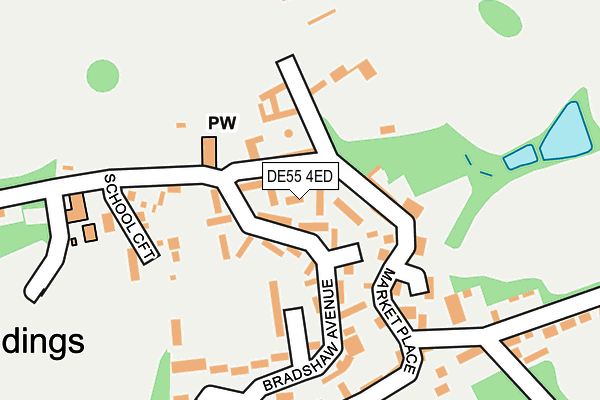 DE55 4ED map - OS OpenMap – Local (Ordnance Survey)