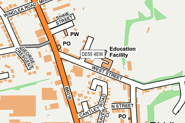 DE55 4EW map - OS OpenMap – Local (Ordnance Survey)