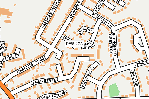 DE55 4GA map - OS OpenMap – Local (Ordnance Survey)